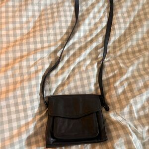 Sonoma Black real Leather Crossbody Bag